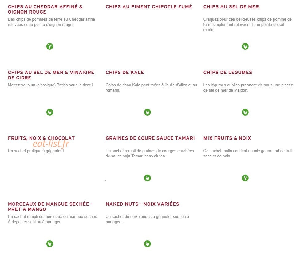 Prêt à manger — carte page 3