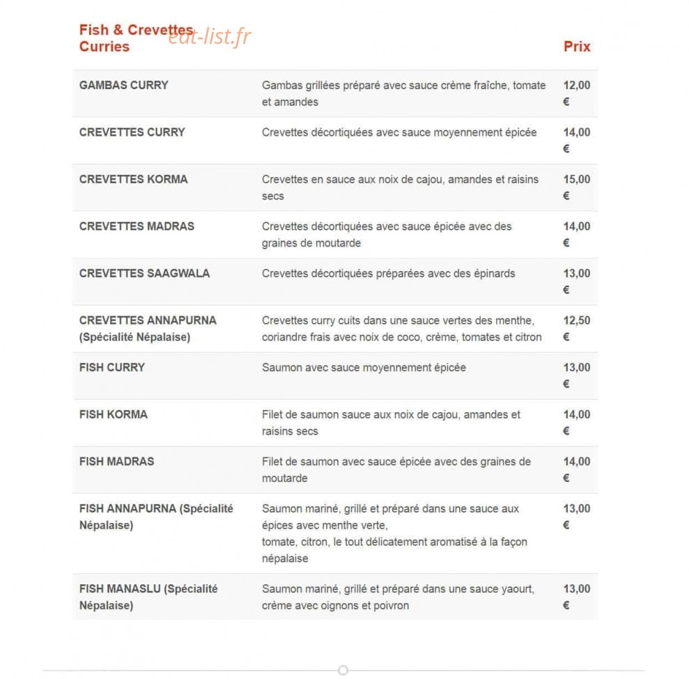 Restaurant Manaslu — carte page 5