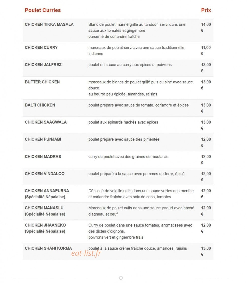 Restaurant Manaslu — carte page 4