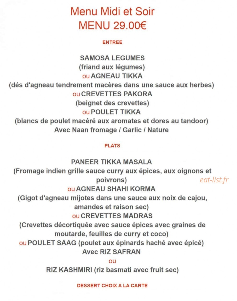Restaurant Manaslu — carte page 15