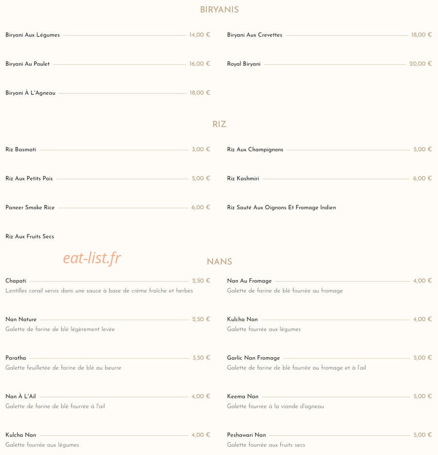 Shivam Lounge — carte page 5