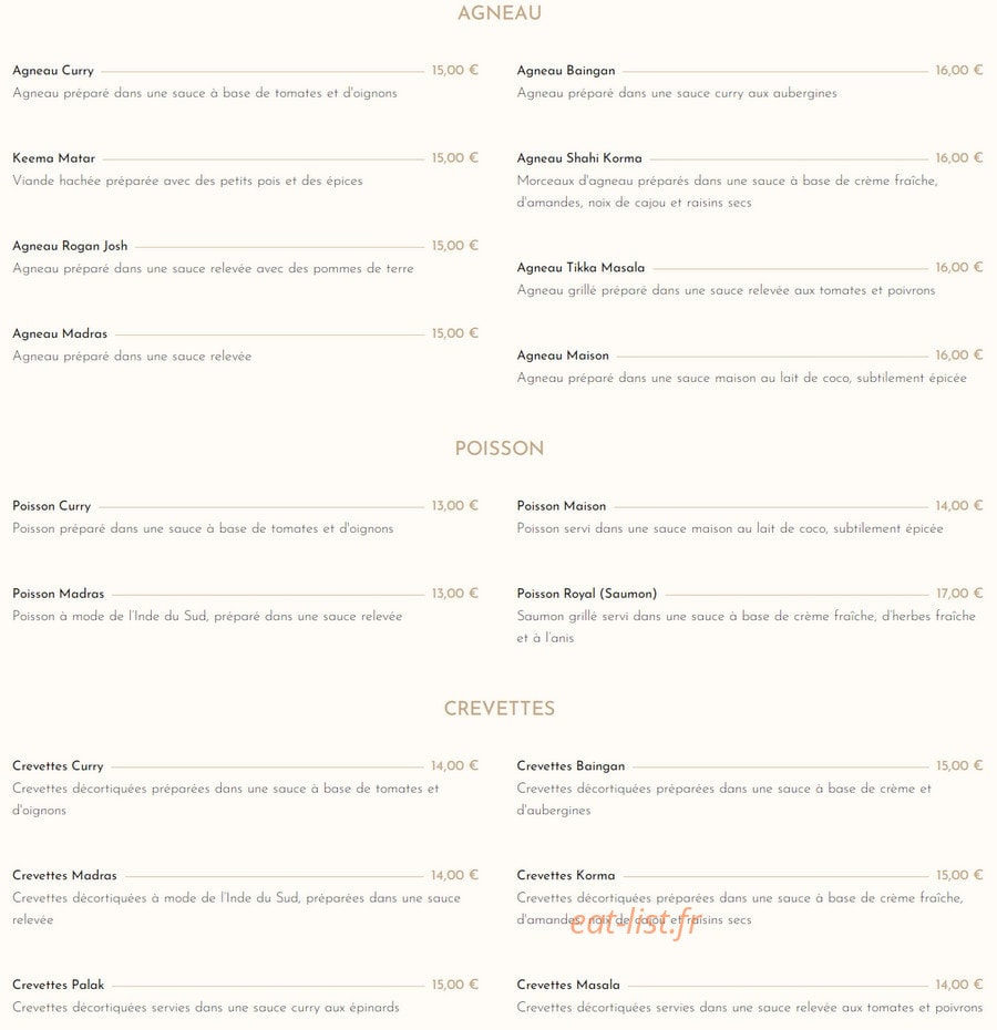 Shivam Lounge — carte page 3