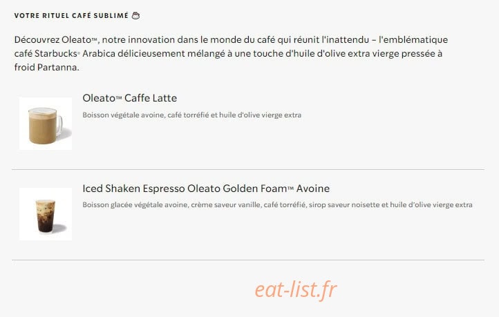 Starbucks Coffee — carte page 24