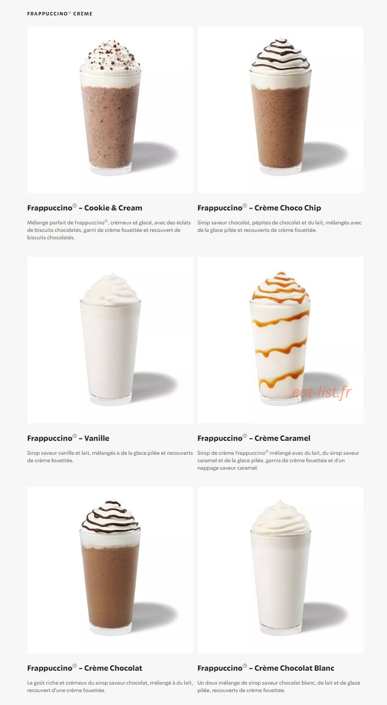Starbucks Coffee — carte page 8