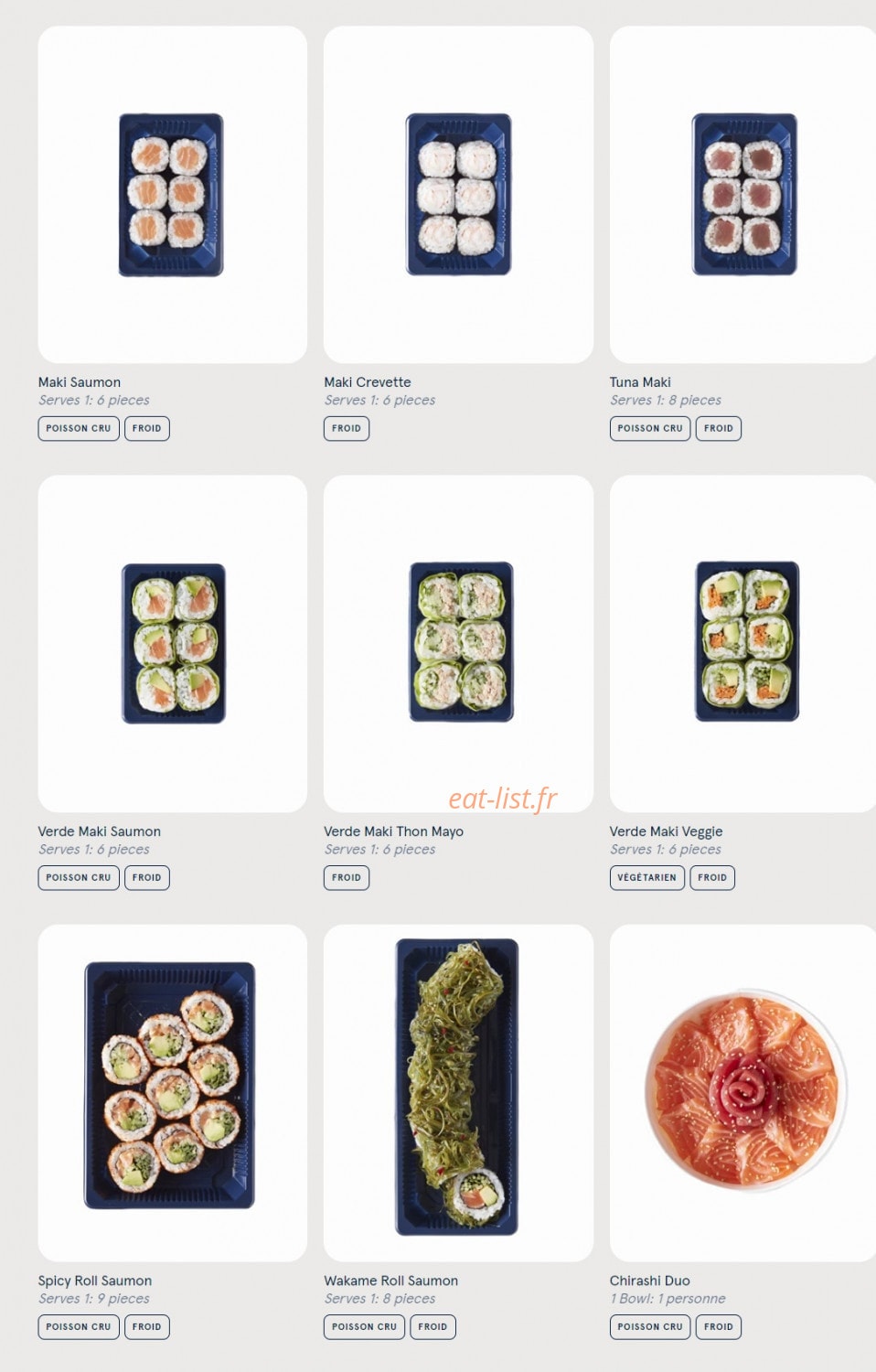 Sushi Daily — carte page 3