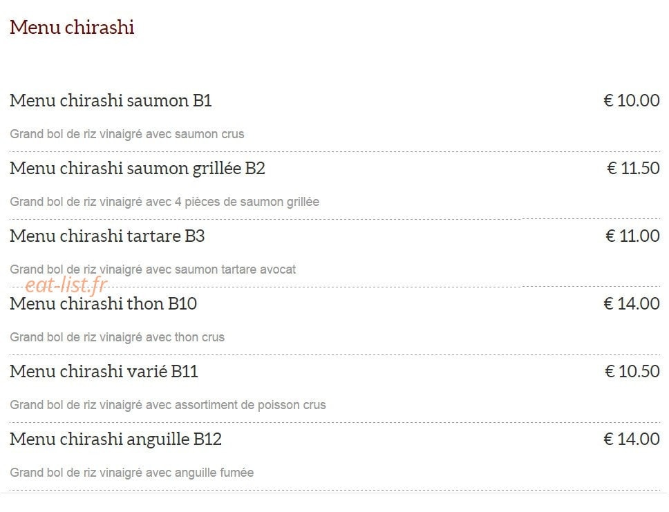 Toyo sushi — carte page 2