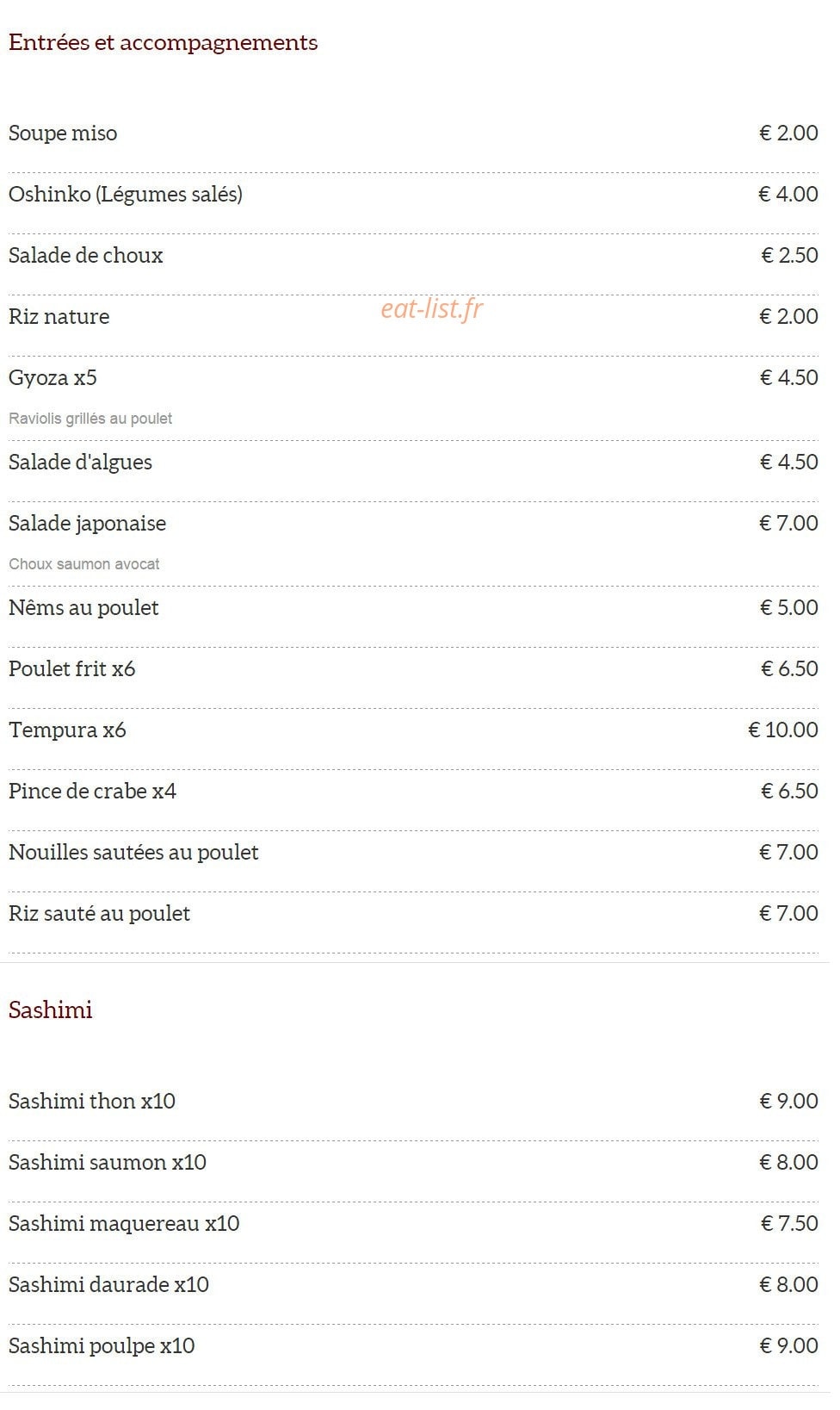 Toyo sushi — carte page 5