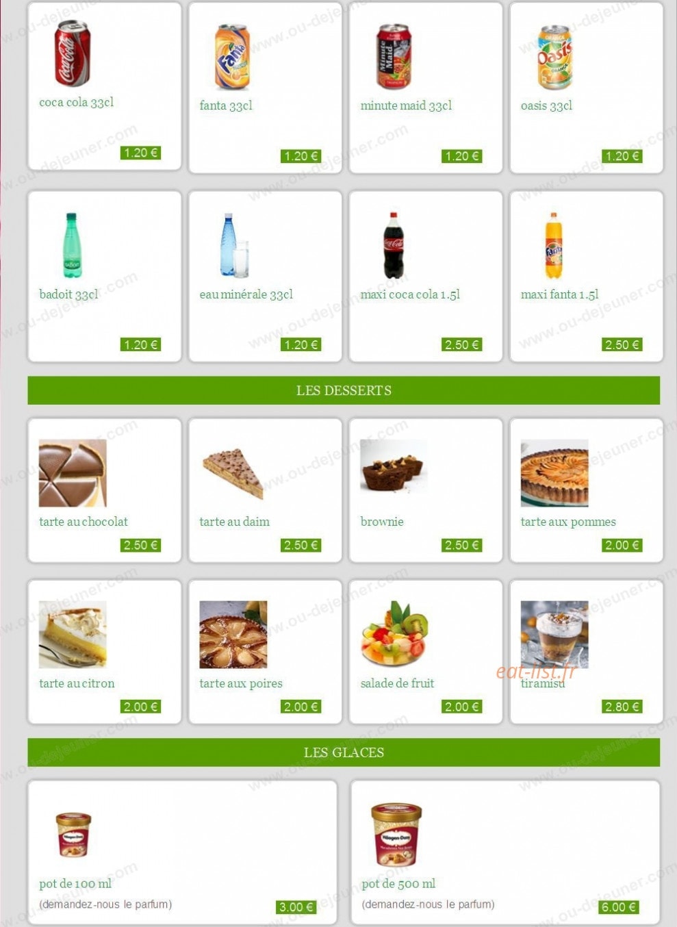 Bella Pizza — carte page 4