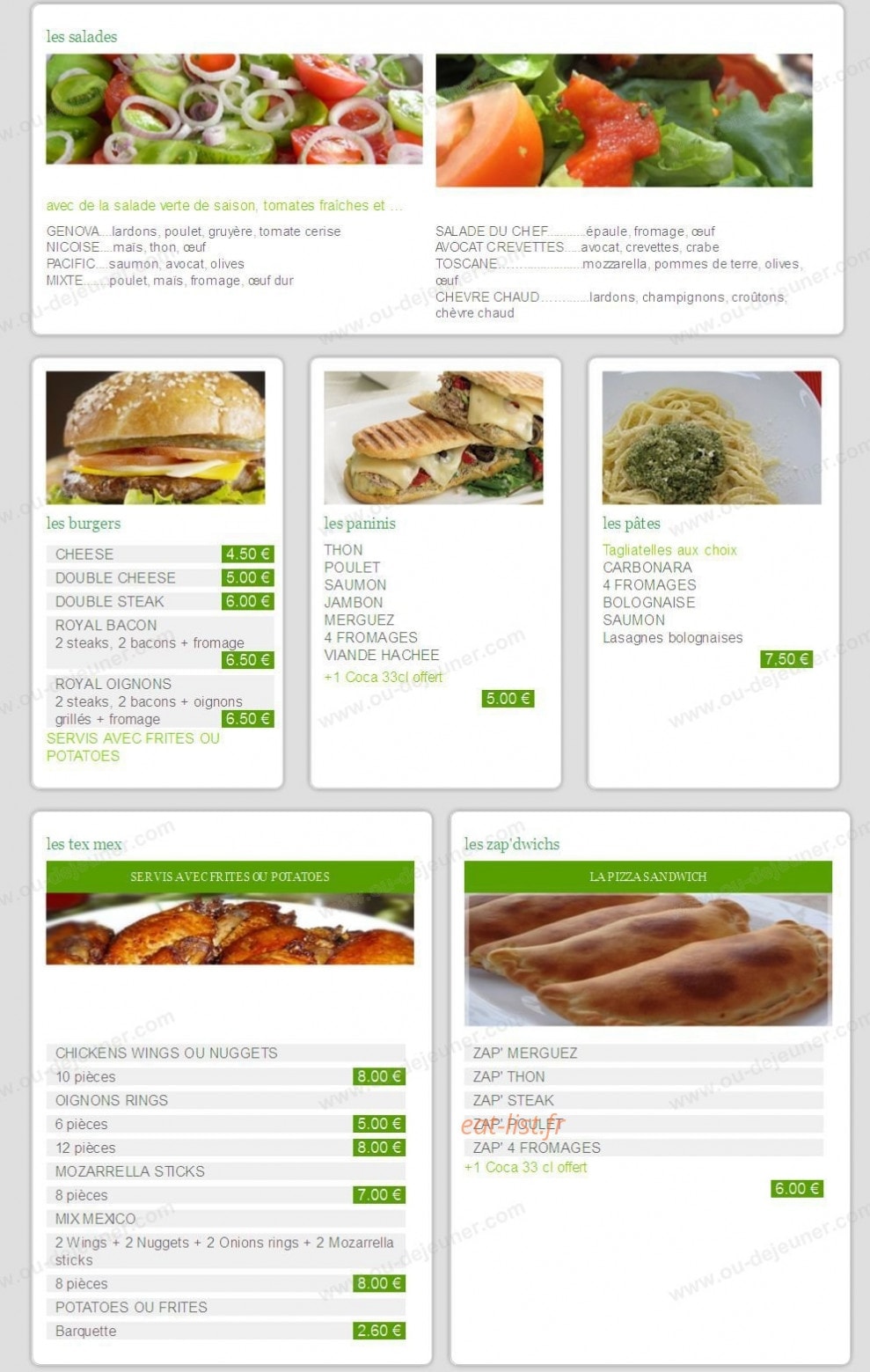 Bella Pizza — carte page 3