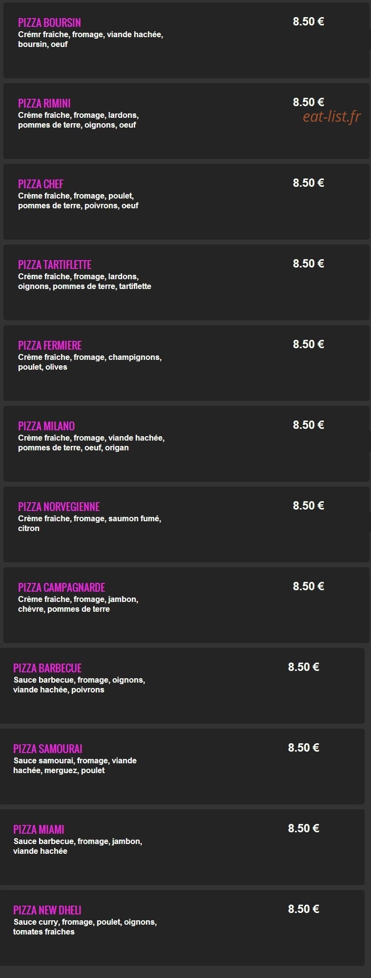 Fun Pizza — carte page 4