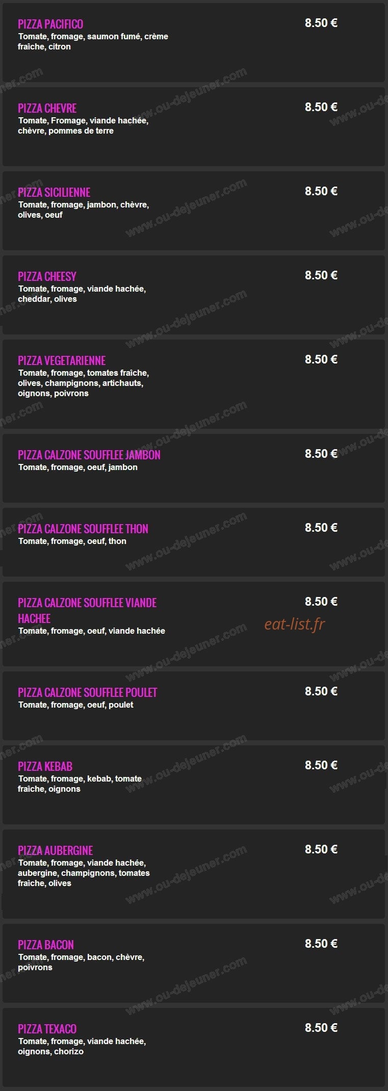 Fun Pizza — carte page 3