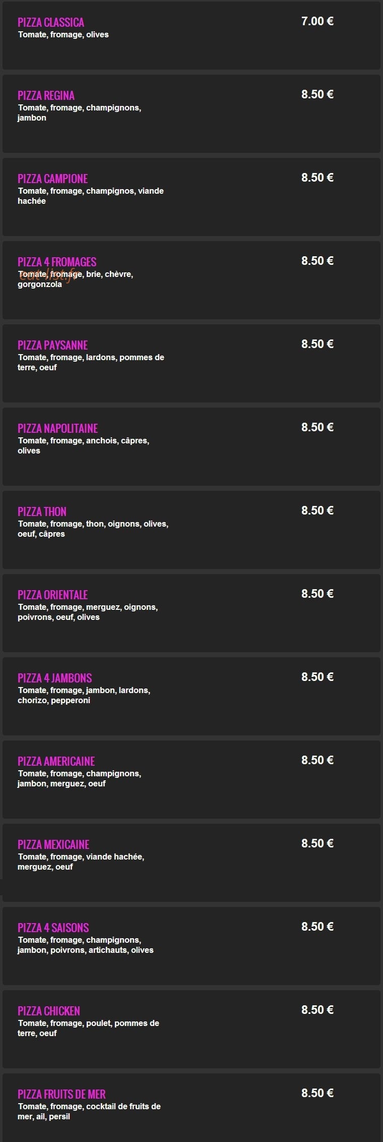 Fun Pizza — carte page 2