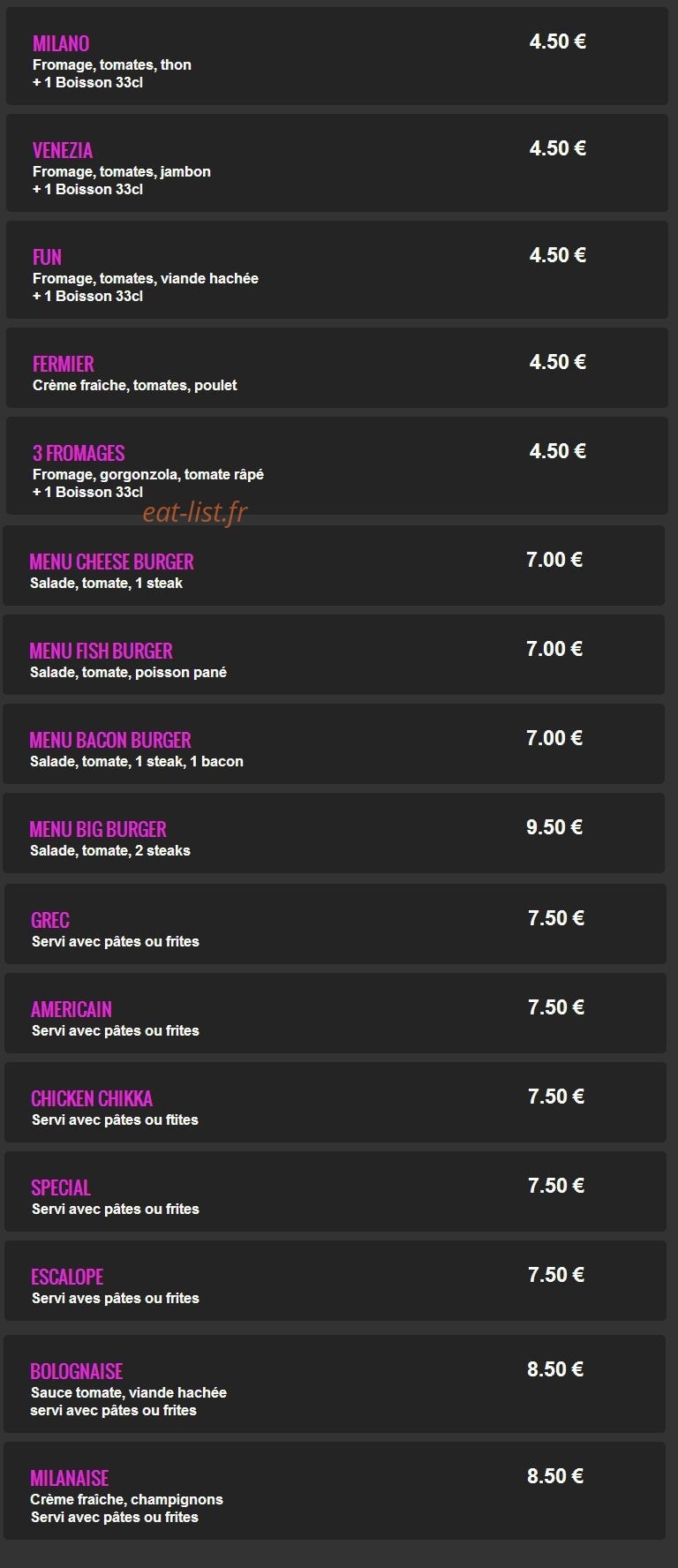 Fun Pizza — carte page 7