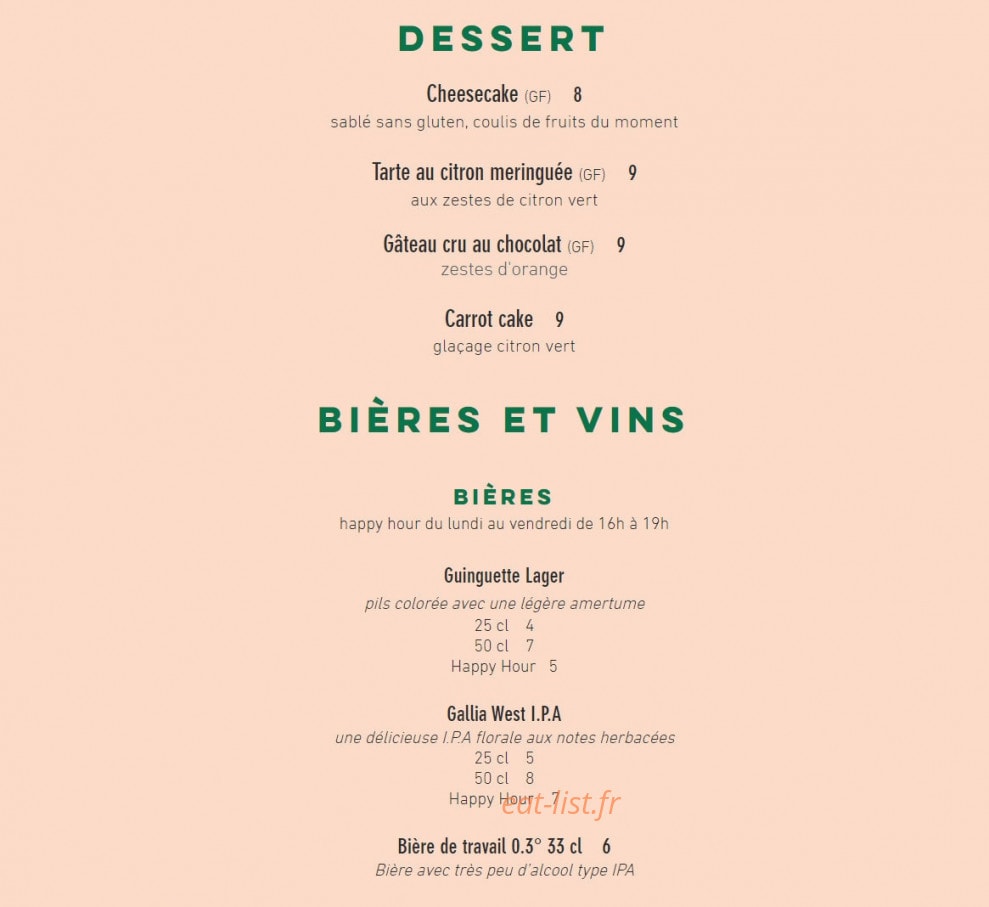 La Guinguette — carte page 7