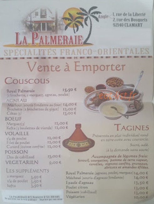 La Palmeraie — carte page 1