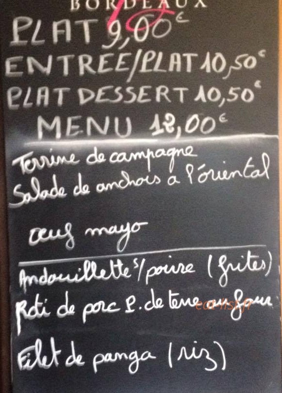 La Taverne de Clamart — carte page 1