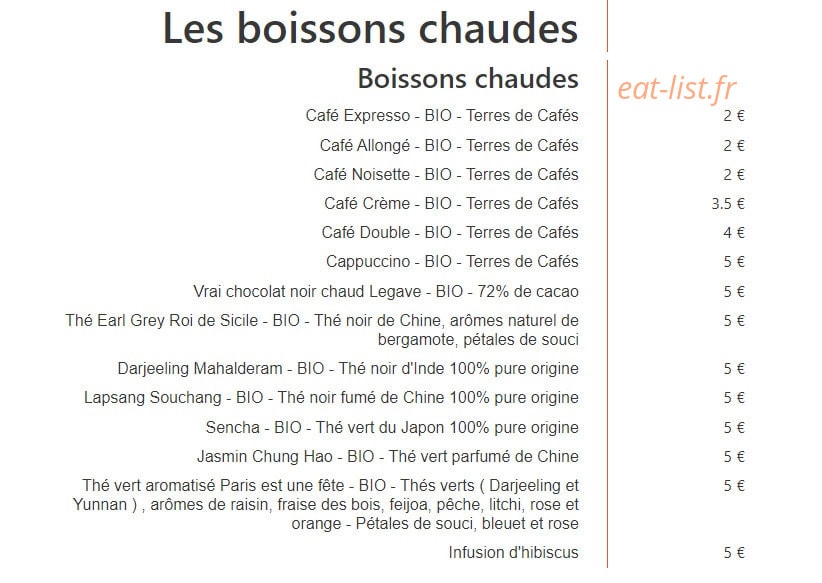 Le Café du Marché — carte page 6