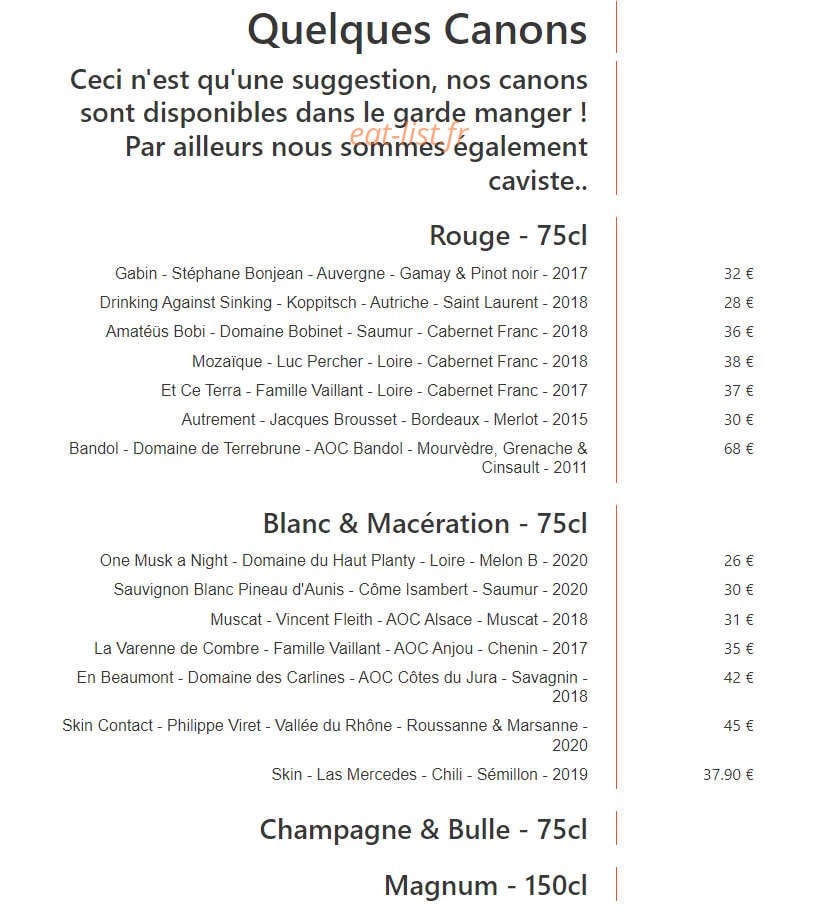 Le Café du Marché — carte page 2
