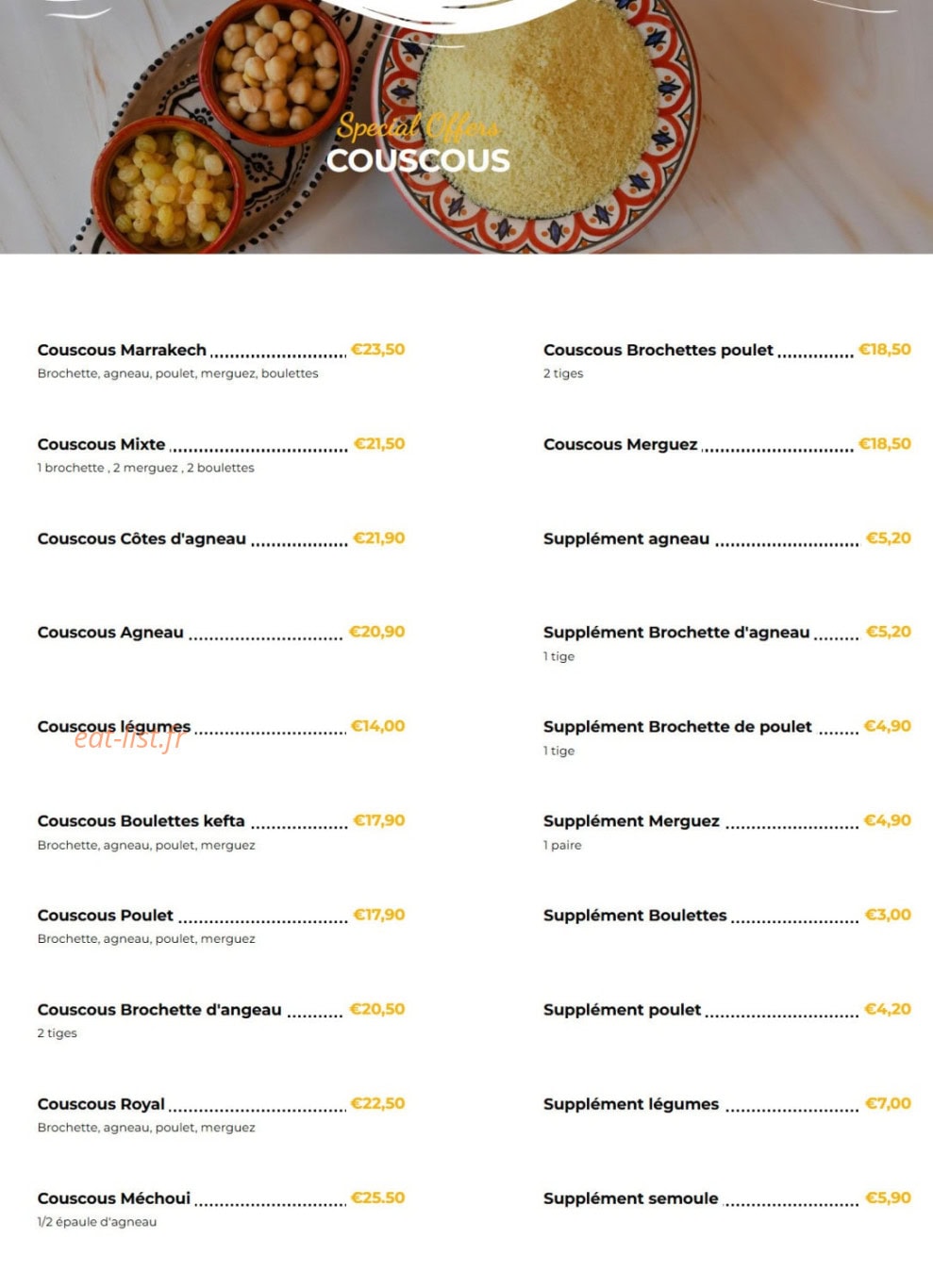 Le Marrakech — carte page 2