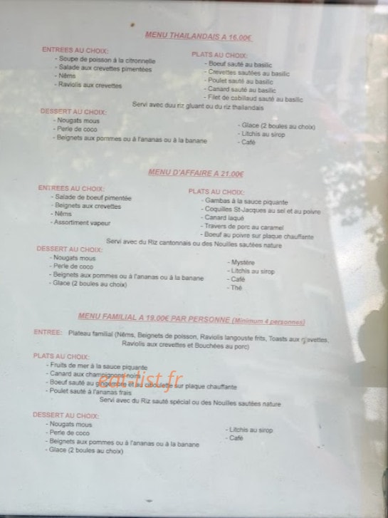Nouveau Jardin Thailandais — carte page 2