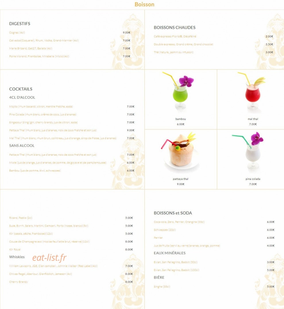 Pattaya Thaï — carte page 6