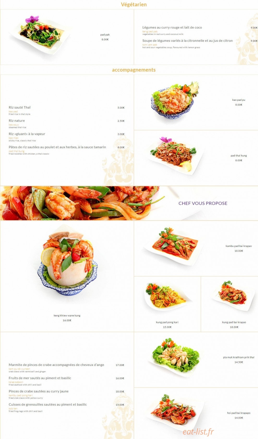 Pattaya Thaï — carte page 4