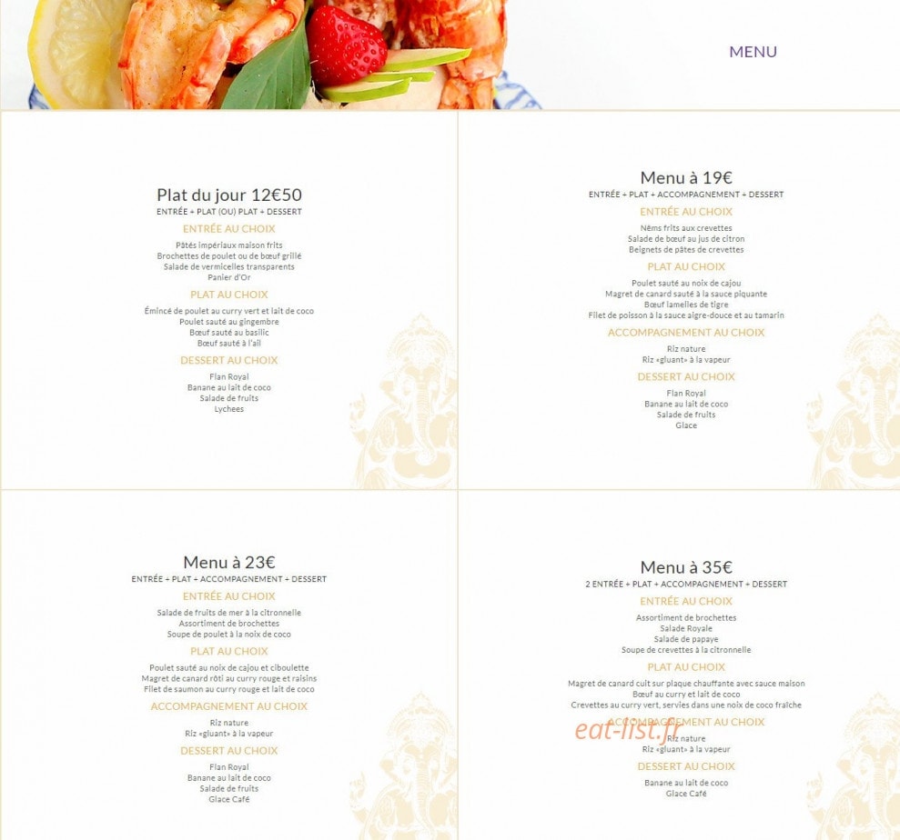 Pattaya Thaï — carte page 7