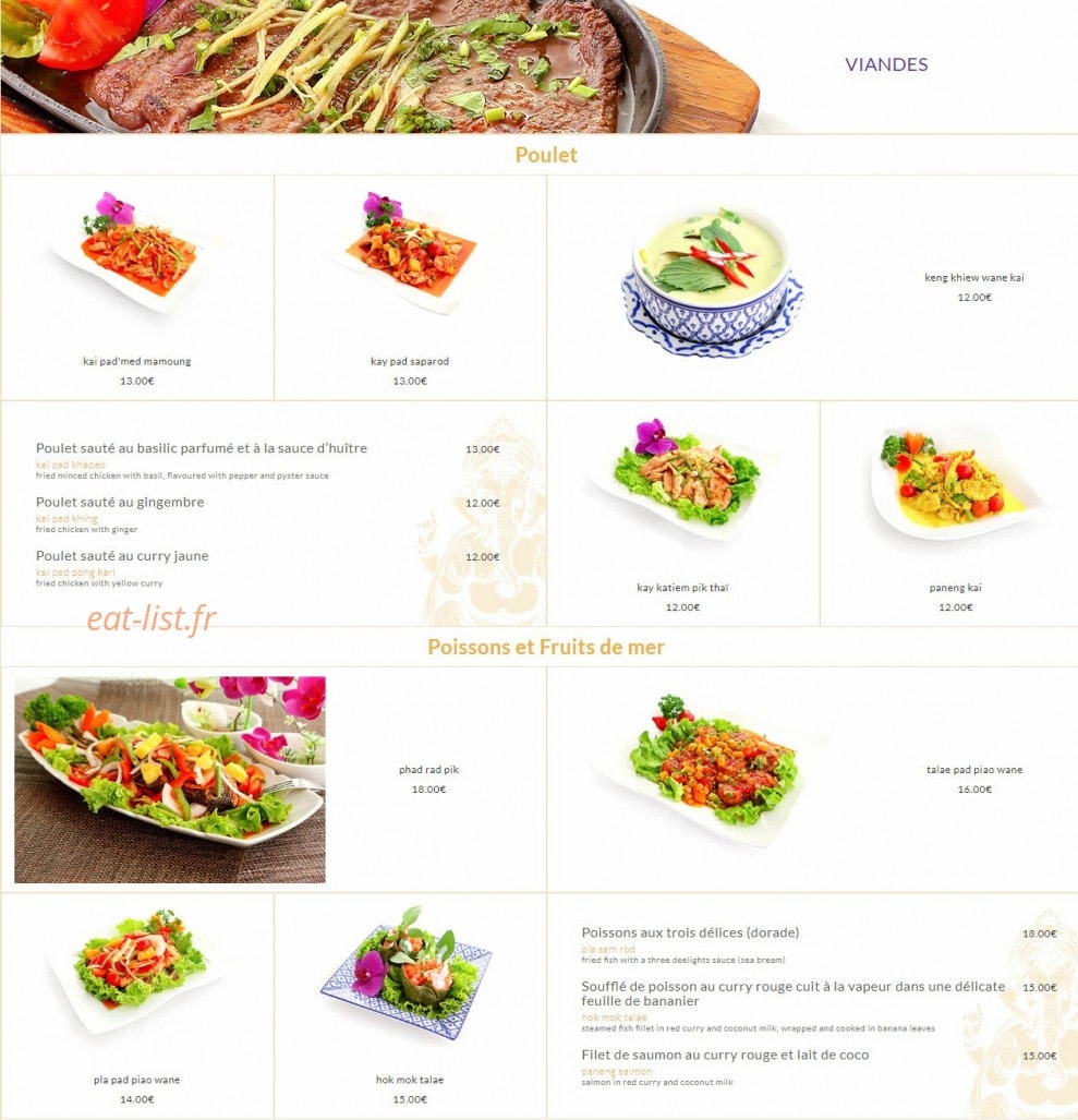 Pattaya Thaï — carte page 2