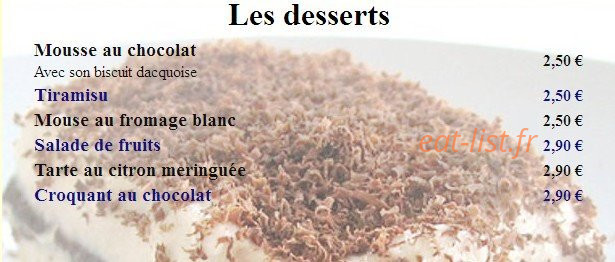 Pizza des Roissys — carte page 10