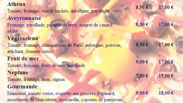 Pizza des Roissys — carte page 4