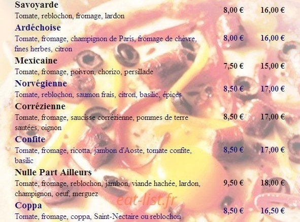 Pizza des Roissys — carte page 3