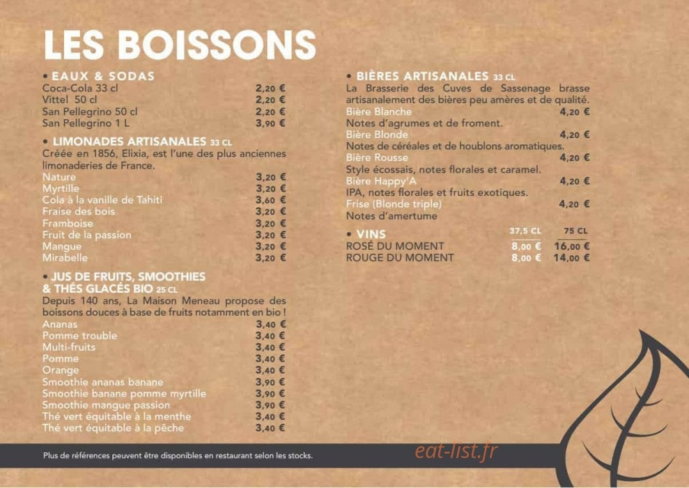 Basilic & Co — carte page 2
