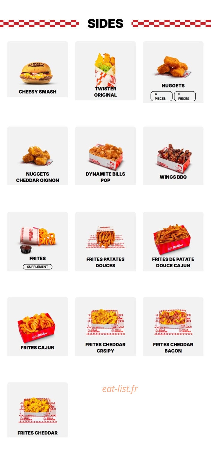 Bill's Burger — carte page 2
