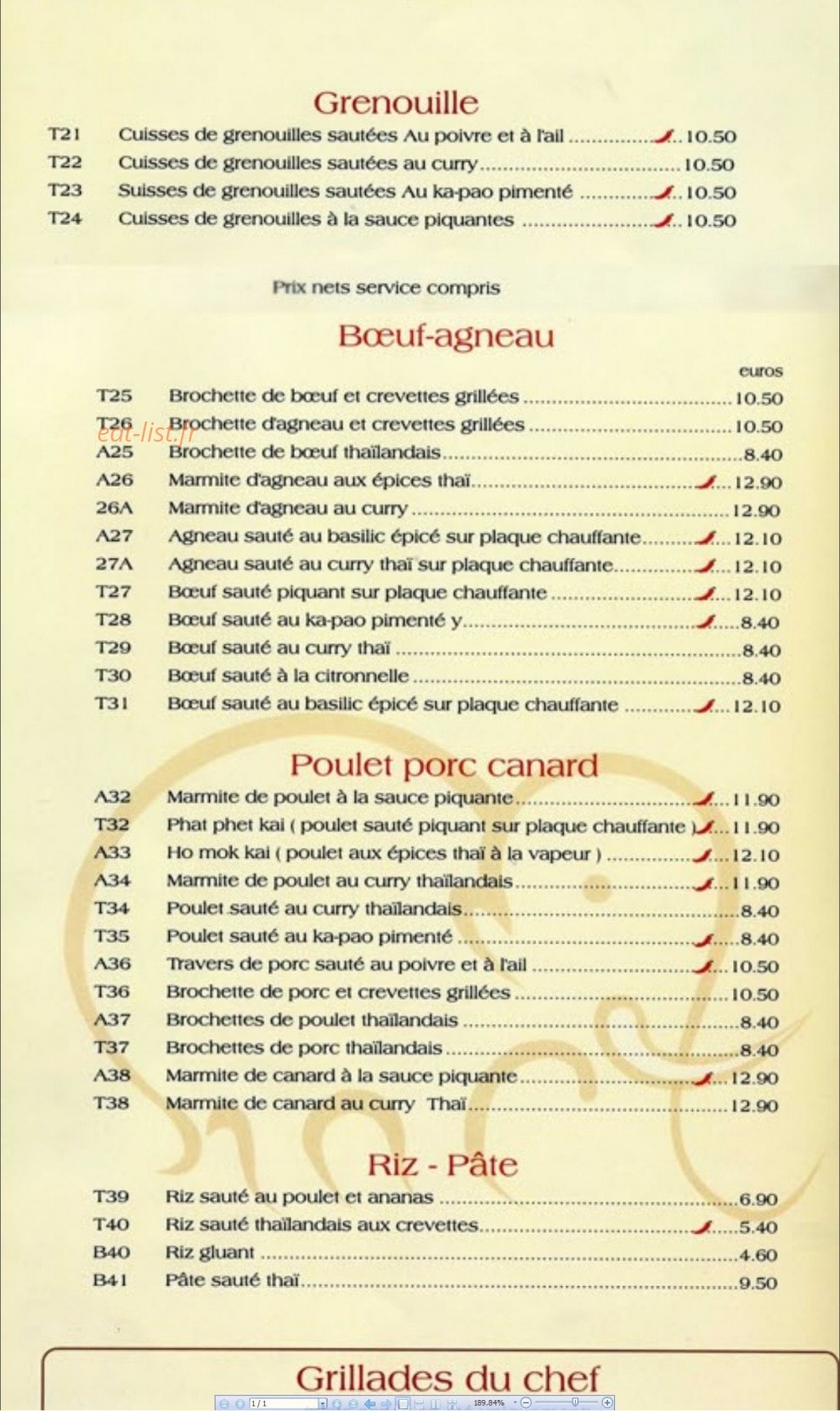 Chez Pailine — carte page 3