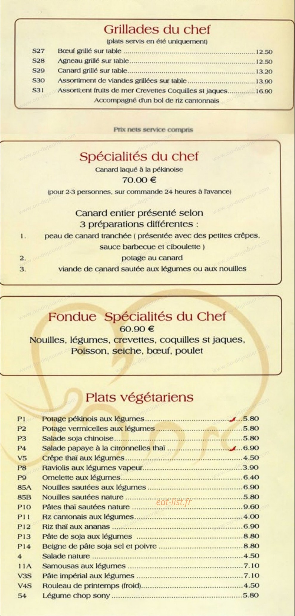 Chez Pailine — carte page 4
