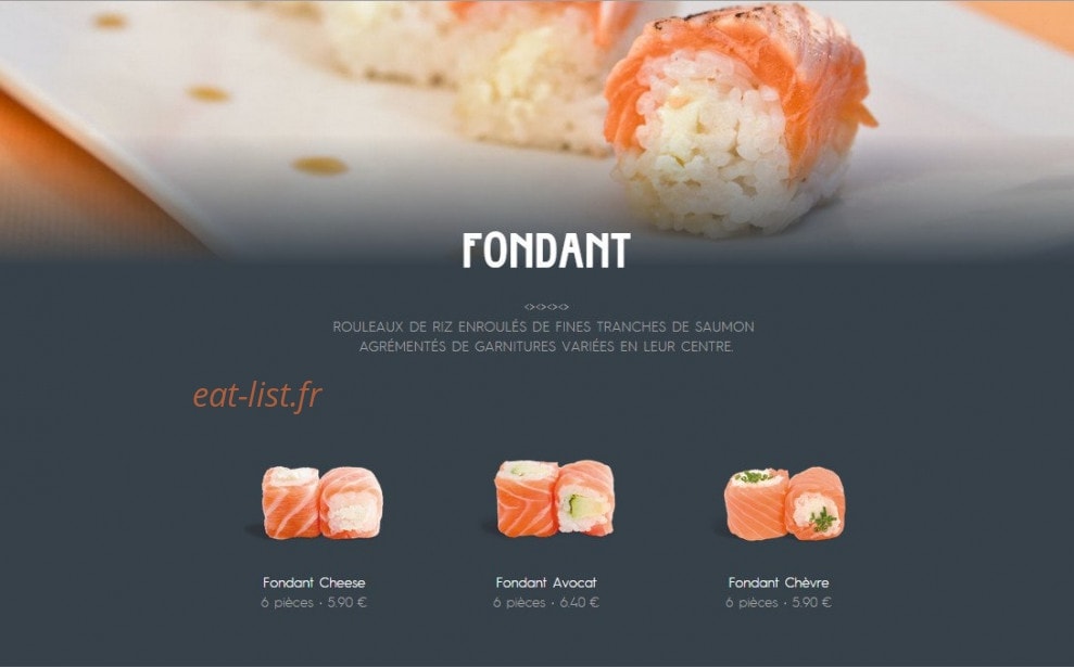 Coté sushi — carte page 14