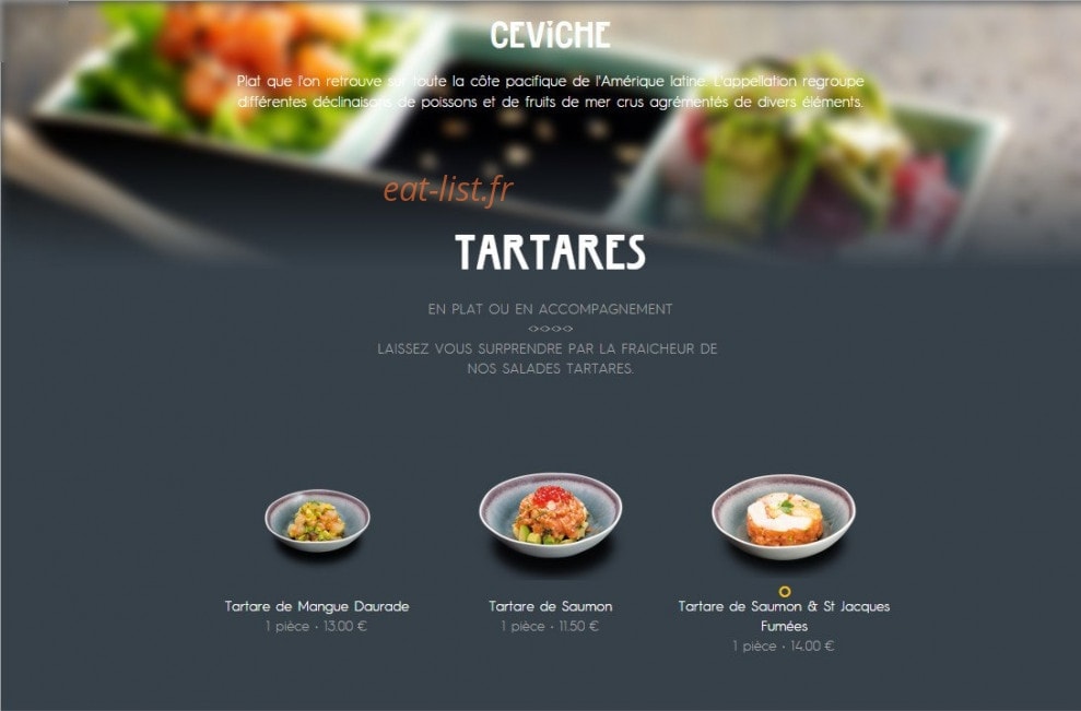 Coté sushi — carte page 9