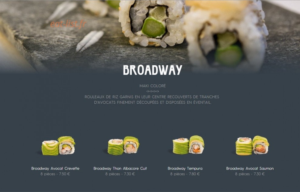 Coté sushi — carte page 17