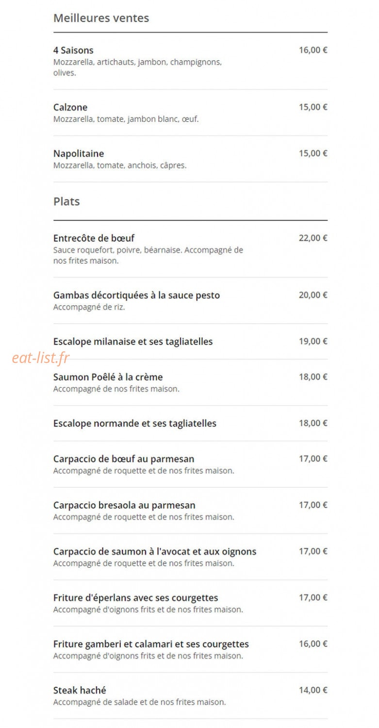 Da Pasqualino — carte page 1