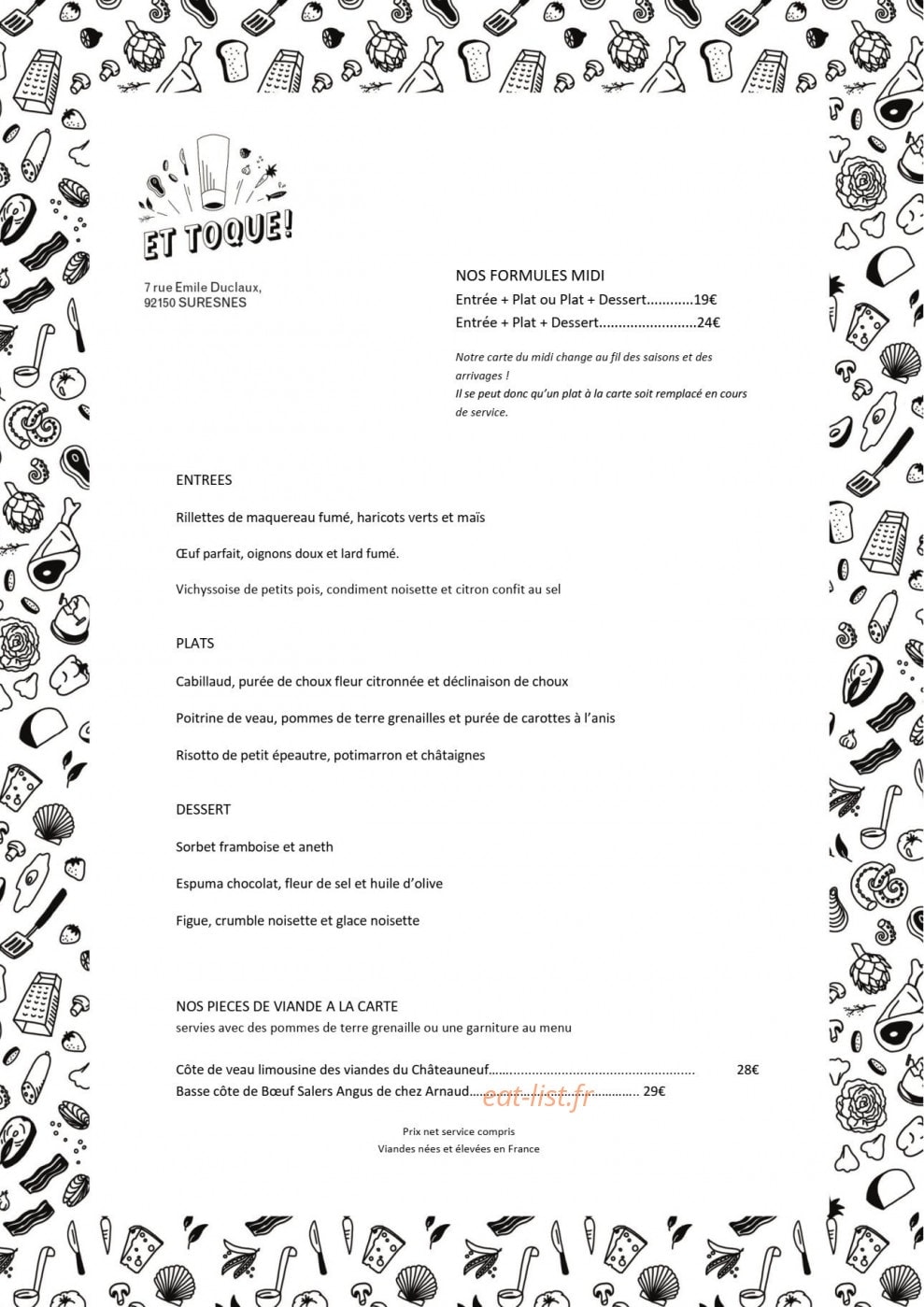 Et Toque — carte page 2