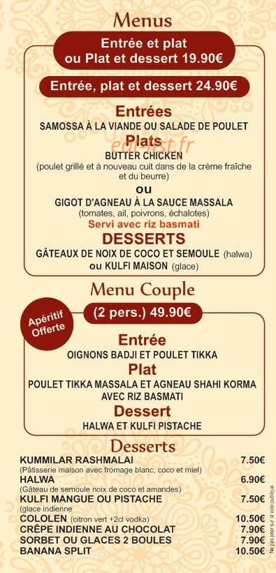 Le Basmati — carte page 3