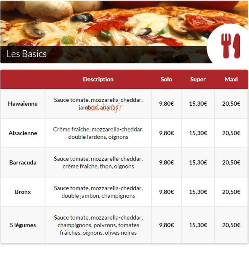 Livraison-Pizza — carte page 8