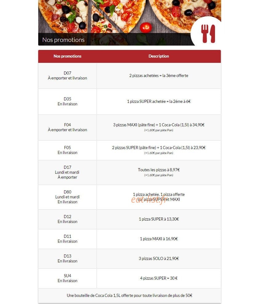 Livraison-Pizza — carte page 1