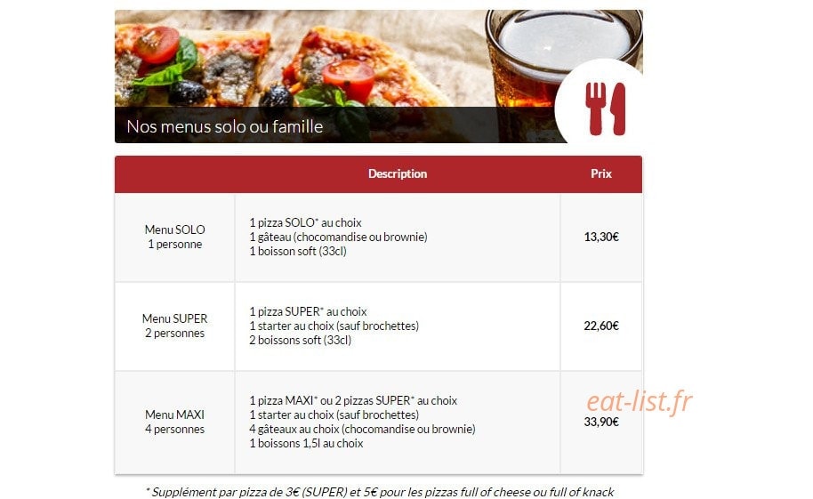 Livraison-Pizza — carte page 2
