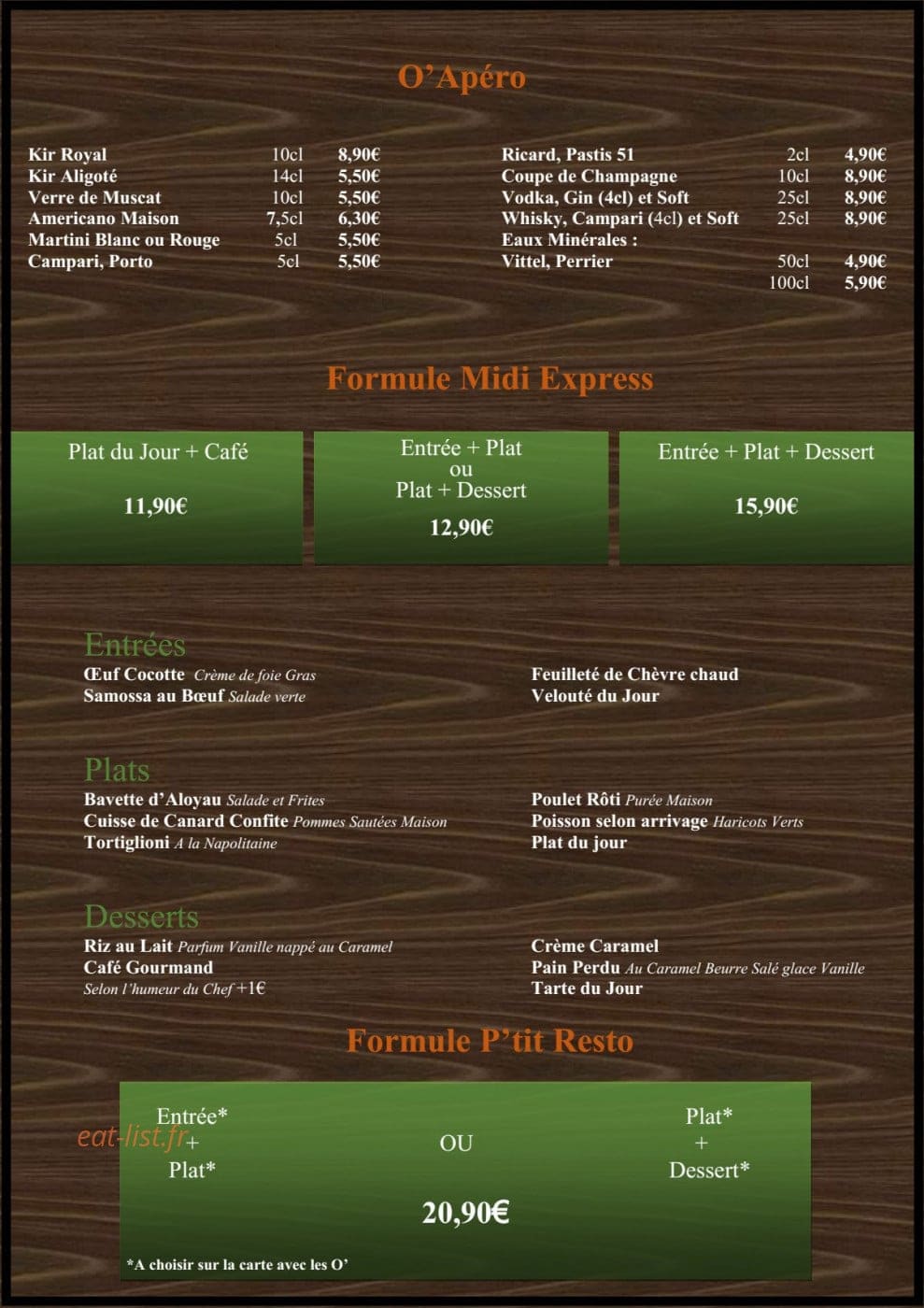 Optit Resto — carte page 2