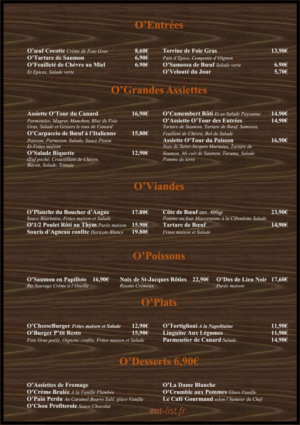 Optit Resto — carte page 3