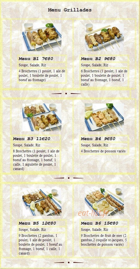restaurant Yasami — carte page 3