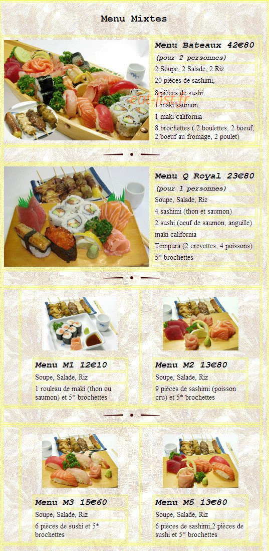 restaurant Yasami — carte page 6