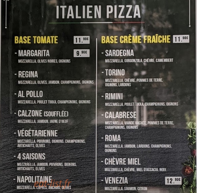 Street Food — carte page 1