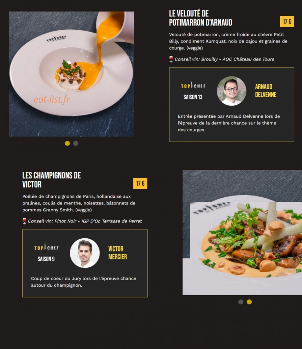 Top Chef — carte page 3